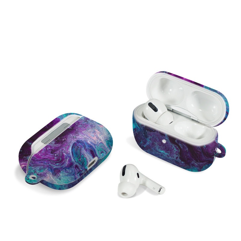 Apple AirPods Pro Case design of Blue, Purple, Violet, Water, Turquoise, Aqua, Pink, Magenta, Teal, Electric blue, with blue, purple, black colors
