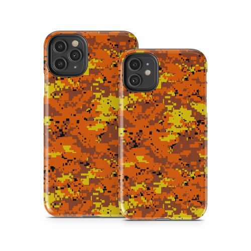 Digital Orange Camo iPhone 11 Series Tough Case