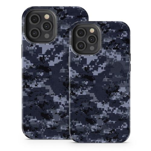 Digital Navy Camo iPhone 12 Series Tough Case