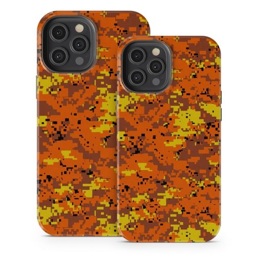 Digital Orange Camo iPhone 12 Series Tough Case