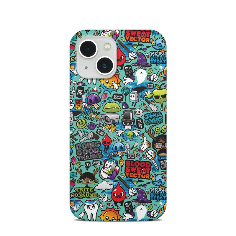iPhone 13 Clip Case design of Cartoon, Art, Pattern, Design, Illustration, Visual arts, Doodle, Psychedelic art with black, blue, gray, red, green colors