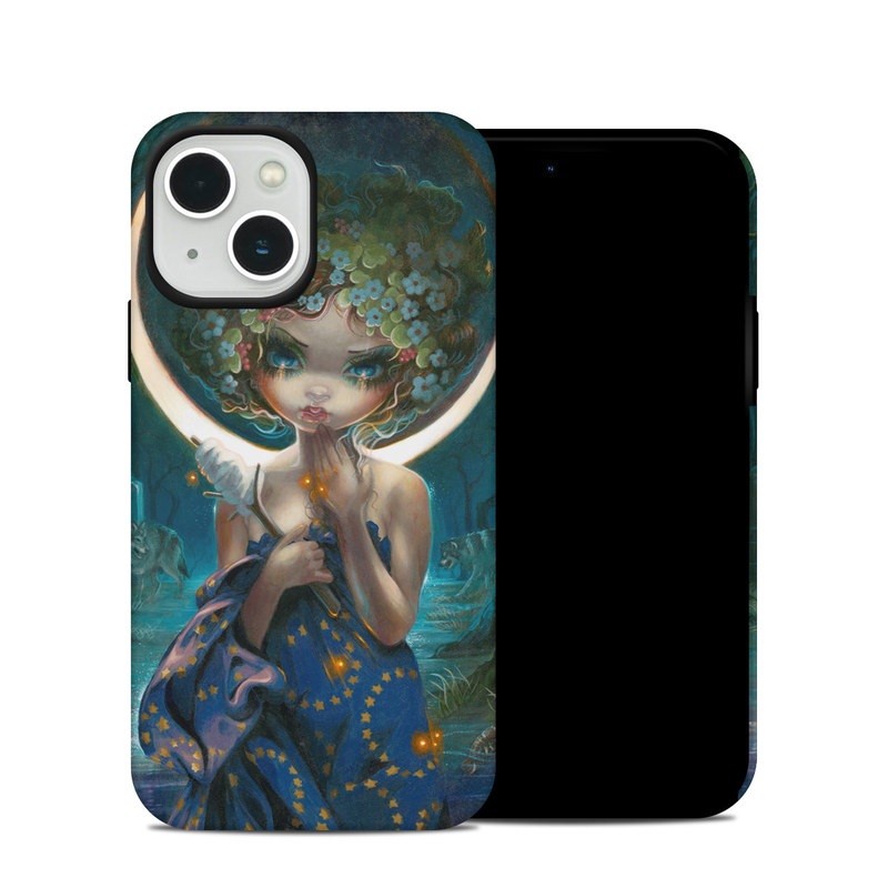 iPhone 13 Hybrid Case design of Cg artwork, Lady, Painting, Mythology, Art, Illustration, Fictional character, Visual arts, Supernatural creature with blue, green, yellow, white, orange, red colors
