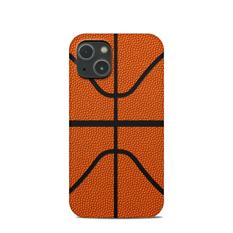 iPhone 13 mini Clip Case design of Orange, Basketball, Line, Pattern, Sport venue, Brown, Yellow, Design, Net, Team sport with orange, black colors