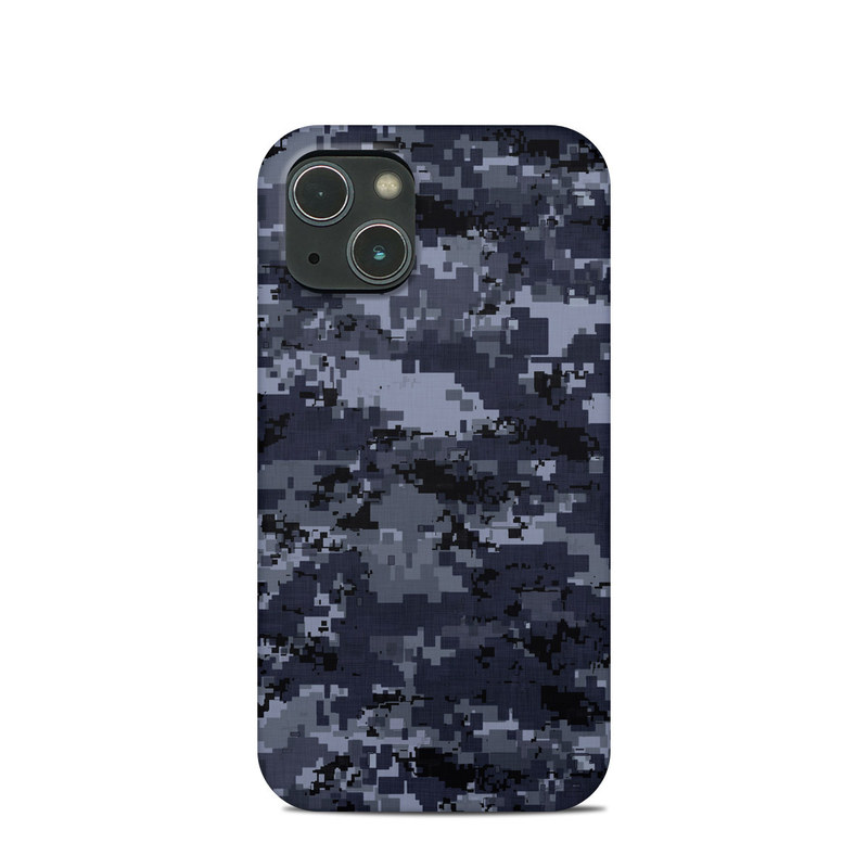 iPhone 13 mini Clip Case design of Military camouflage, Black, Pattern, Blue, Camouflage, Design, Uniform, Textile, Black-and-white, Space with black, gray, blue colors
