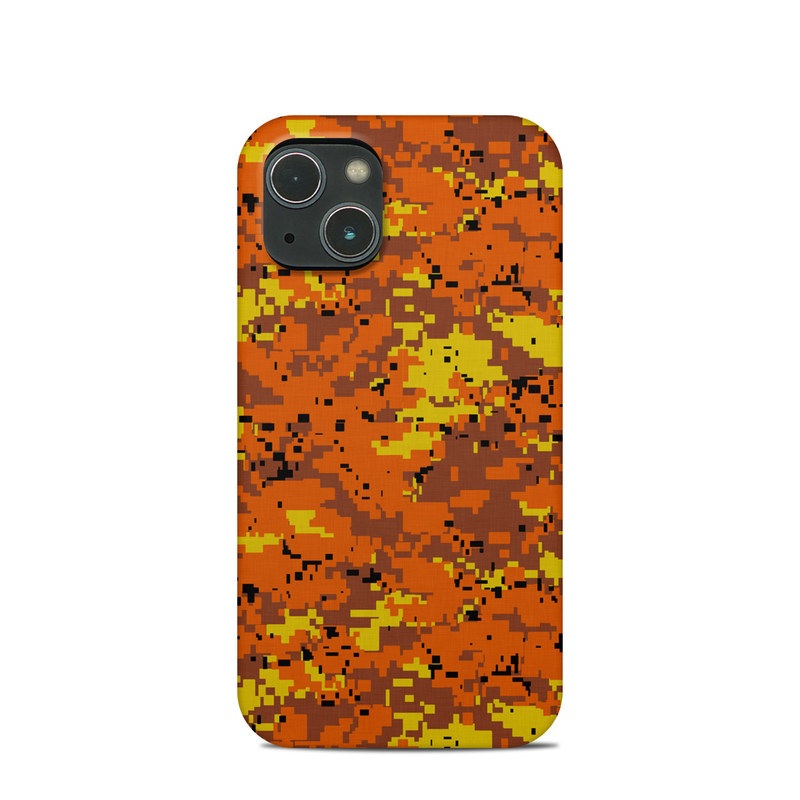 iPhone 13 mini Clip Case design of Orange, Yellow, Leaf, Tree, Pattern, Autumn, Plant, Deciduous with red, green, black colors