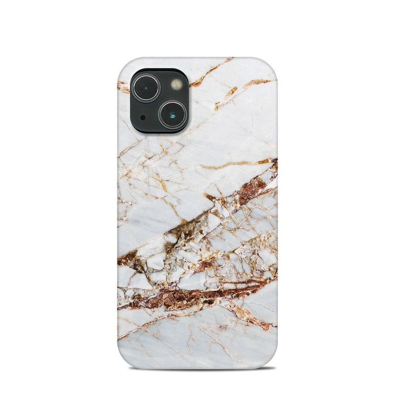iPhone 13 mini Clip Case design of White, Branch, Twig, Beige, Marble, Plant, Tile with white, gray, yellow colors