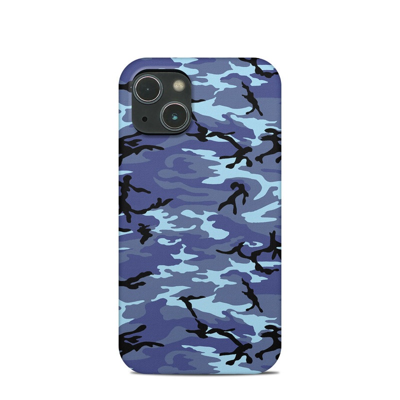 iPhone 13 mini Clip Case design of Military camouflage, Pattern, Blue, Aqua, Teal, Design, Camouflage, Textile, Uniform with blue, black, gray, purple colors