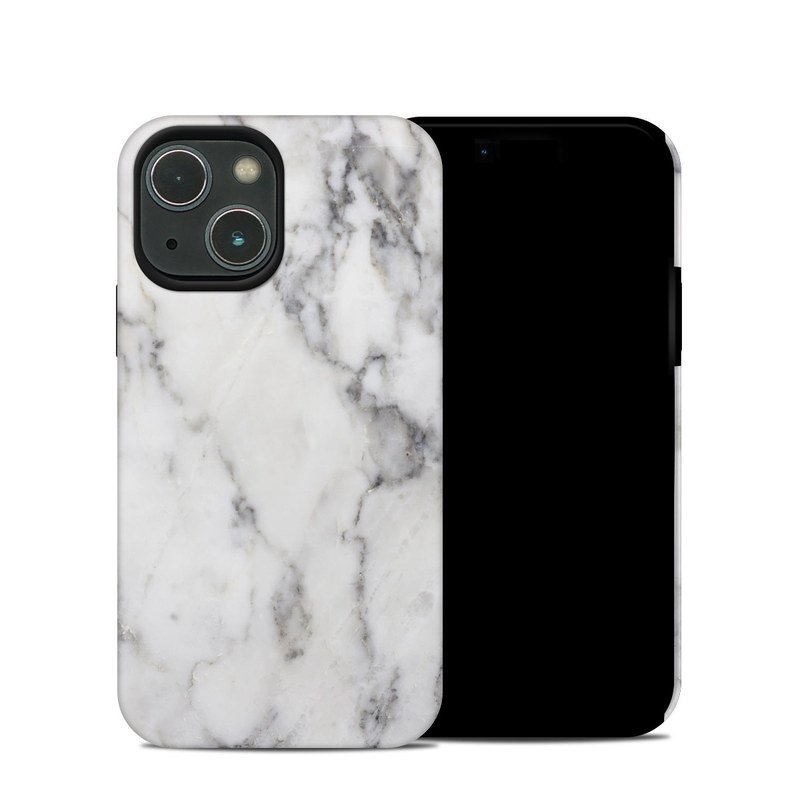 iPhone 13 mini Hybrid Case design of White, Geological phenomenon, Marble, Black-and-white, Freezing with white, black, gray colors