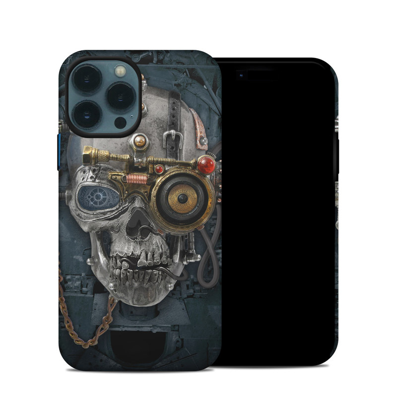 iPhone 13 Pro Hybrid Case design of Engine, Auto part, Still life photography, Personal protective equipment, Illustration, Automotive engine part, Art with black, gray, red, green colors