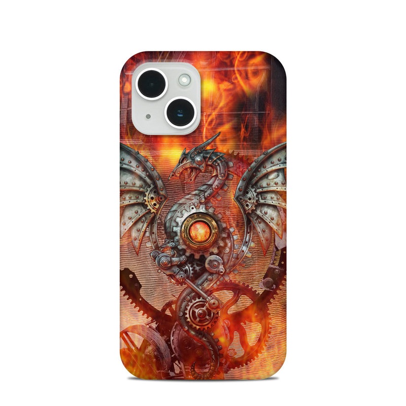 iPhone 14 Clip Case design of Dragon, Demon, Cg artwork, Illustration, Fictional character, Fractal art, Flame, Art, Mythology, Supernatural creature, with red, black, orange, pink, green colors