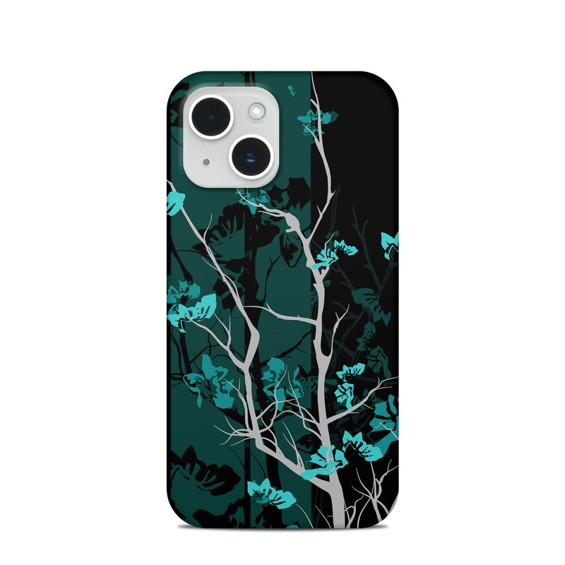 iPhone 14 Clip Case design of Branch, Black, Blue, Green, Turquoise, Teal, Tree, Plant, Graphic design, Twig, with black, blue, gray colors