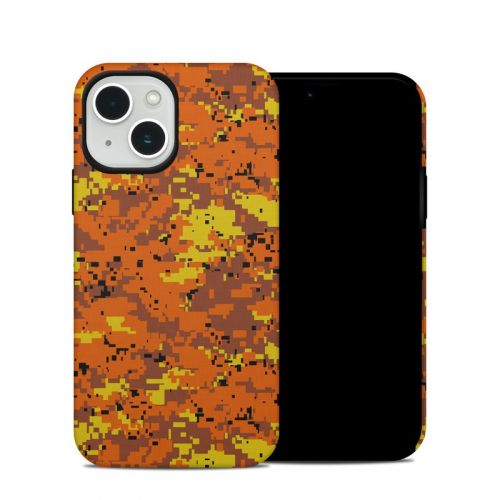 Digital Orange Camo iPhone 14 Hybrid Case