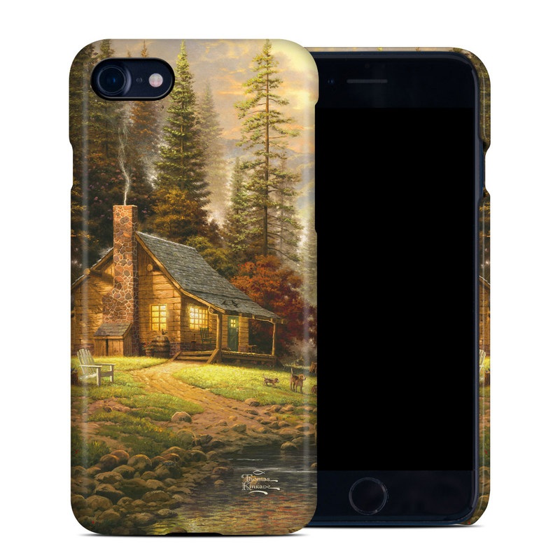 iPhone 8 Clip Case design of Natural landscape, Nature, Painting, Tree, Landscape, Morning, Sky, Biome, Sunlight, Forest, with orange, red, green, brown colors