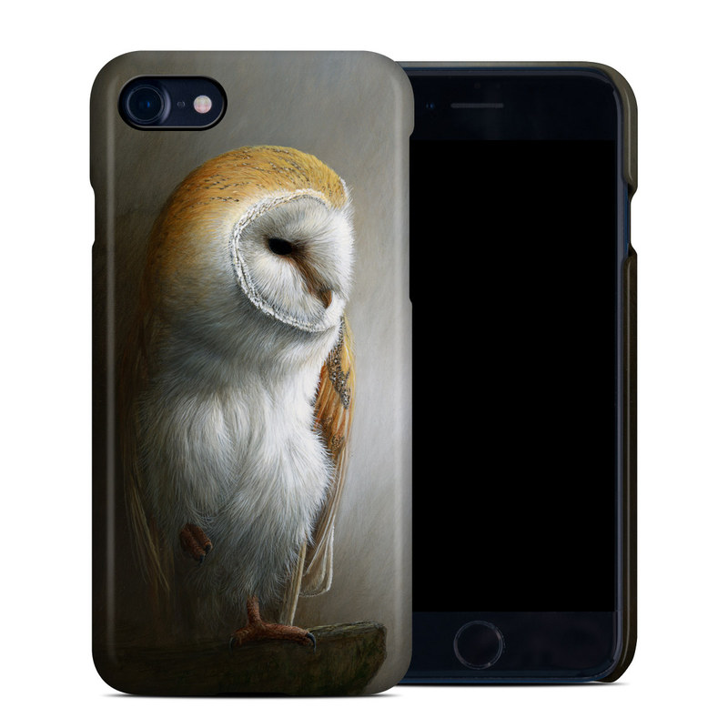 iPhone 8 Clip Case design of Barn owl, Owl, Bird, Bird of prey, Beak, Wildlife, with yellow, white, orange, brown colors