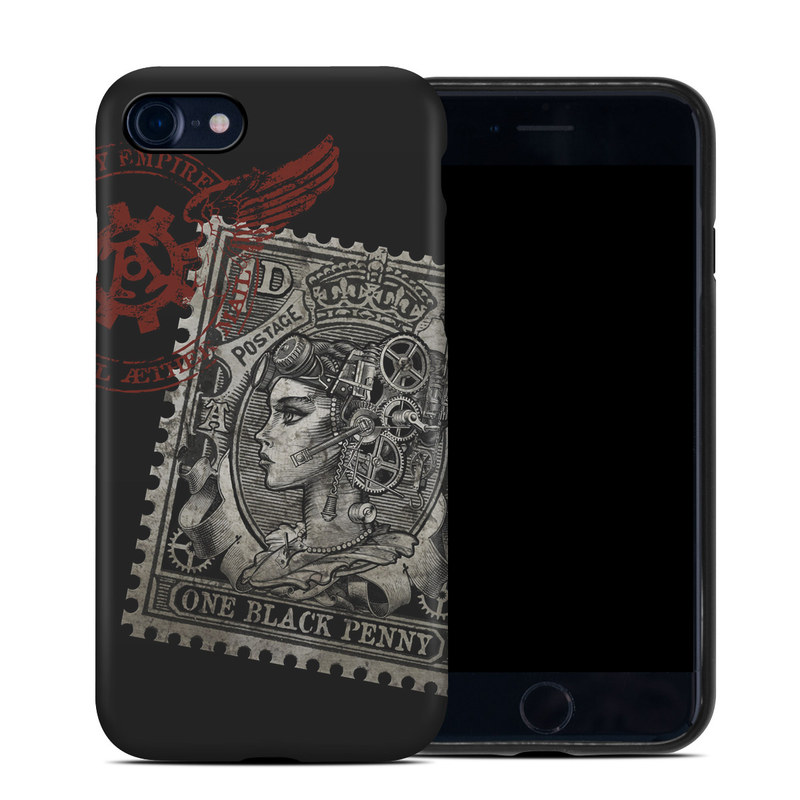 iPhone 8 Hybrid Case design of Font, Postage stamp, Illustration, Drawing, Art, with black, gray, red colors