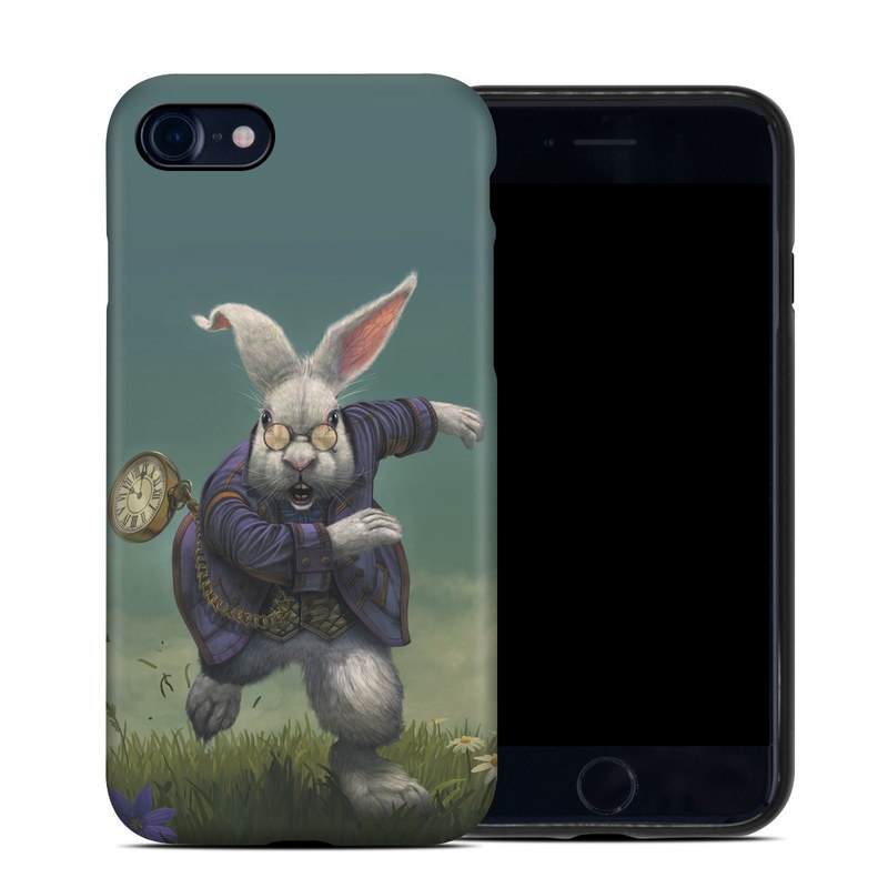 iPhone 8 Hybrid Case design of Rabbit, Illustration, Rabbits and Hares, Grass, Hare, Screenshot, Meadow, Easter bunny, Plant, Massively multiplayer online role-playing game, with blue, gray, black, green colors
