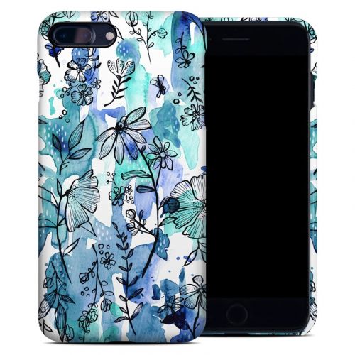 Blue Ink Floral iPhone 8 Plus Clip Case