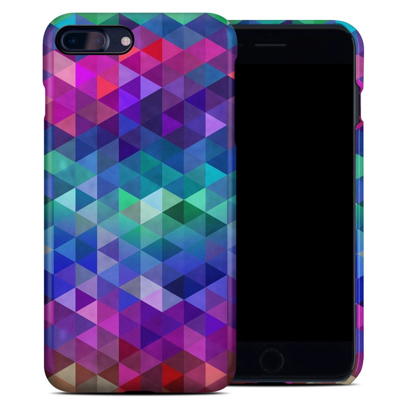 iPhone 8 Plus Clip Case design of Purple, Violet, Pattern, Blue, Magenta, Triangle, Line, Design, Graphic design, Symmetry, with blue, purple, green, red, pink colors