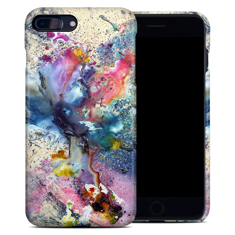 iPhone 8 Plus Clip Case design of Watercolor paint, Painting, Acrylic paint, Art, Modern art, Paint, Visual arts, Space, Colorfulness, Illustration with gray, black, blue, red, pink colors