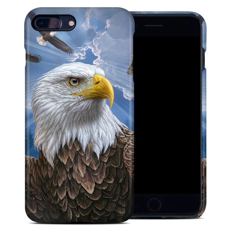 iPhone 8 Plus Clip Case design of Bird, Bald eagle, Bird of prey, Vertebrate, Accipitriformes, Accipitridae, Eagle, Nature, Beak, Kite with blue, brown, white, yellow colors