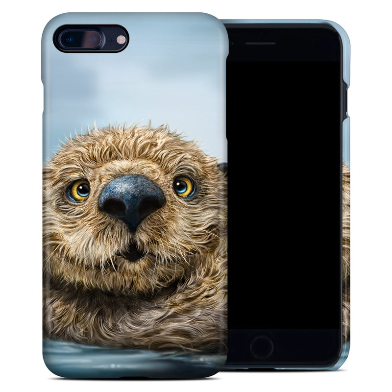 iPhone 8 Plus Clip Case design of Mammal, Vertebrate, Otter, Sea otter, North american river otter, Marine mammal, Terrestrial animal, Mustelidae, Snout, Organism, with gray, black, blue, green, red colors