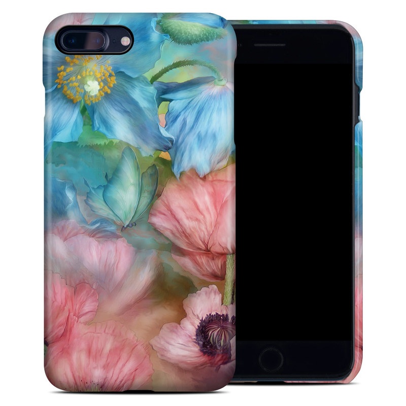 iPhone 8 Plus Clip Case design of Flower, Petal, Watercolor paint, Painting, Plant, Flowering plant, Pink, Botany, Wildflower, Still life with gray, blue, black, red, green colors