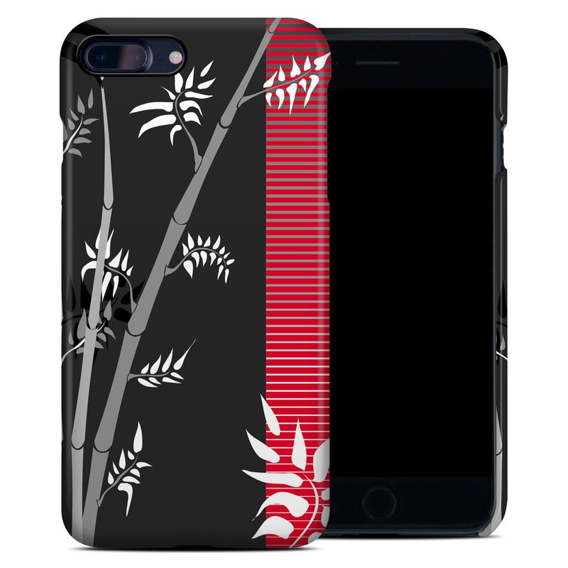 iPhone 8 Plus Clip Case design of Tree, Branch, Plant, Graphic design, Bamboo, Illustration, Plant stem, Black-and-white, with black, red, gray, white colors
