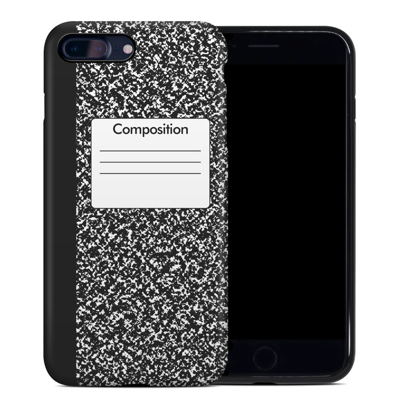iPhone 8 Plus Hybrid Case design of Text, Font, Line, Pattern, Black-and-white, Illustration, with black, gray, white colors