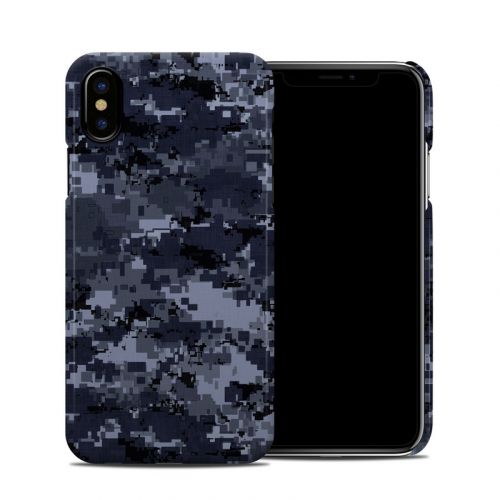 Digital Navy Camo iPhone XS Clip Case