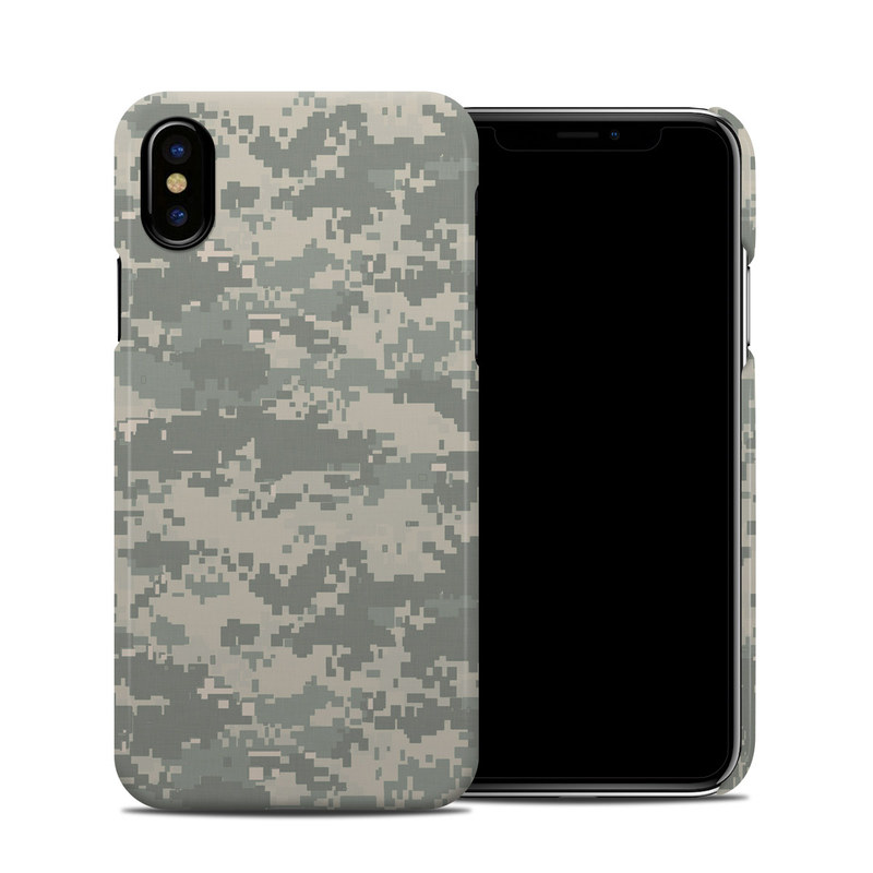 iPhone XS Clip Case design of Military camouflage, Green, Pattern, Uniform, Camouflage, Design, Wallpaper with gray, green colors