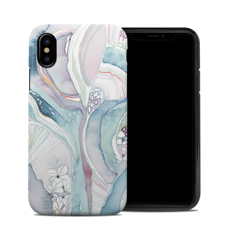iPhone XS Hybrid Case design of Watercolor paint, Plant, Art, Illustration, Flower, with blue, purple, pink, red, orange colors