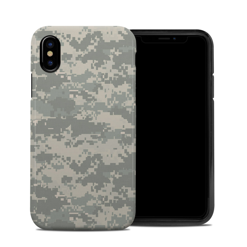 iPhone XS Hybrid Case design of Military camouflage, Green, Pattern, Uniform, Camouflage, Design, Wallpaper with gray, green colors