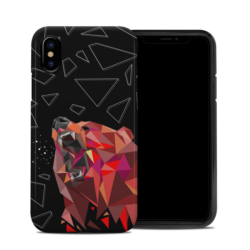 iPhone XS Hybrid Case design of Graphic design, Triangle, Font, Illustration, Design, Art, Visual arts, Graphics, Pattern, Space with black, red colors