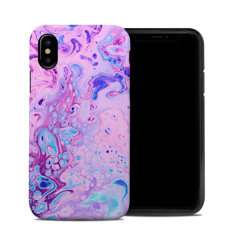 iPhone XS Hybrid Case design of Purple, Violet, Lilac, Art, Pattern, Modern art, Painting, Visual arts, Acrylic paint, Magenta with pink, purple, blue colors