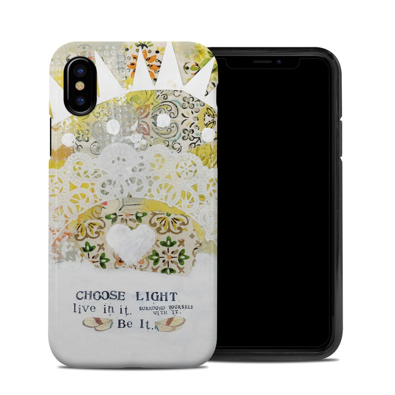 iPhone XS Hybrid Case design of Font, Greeting card with yellow, white, green, orange, red, black colors