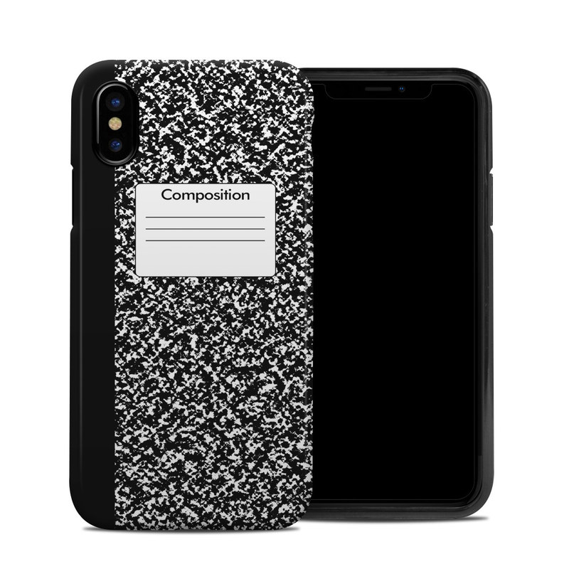 iPhone XS Hybrid Case design of Text, Font, Line, Pattern, Black-and-white, Illustration, with black, gray, white colors