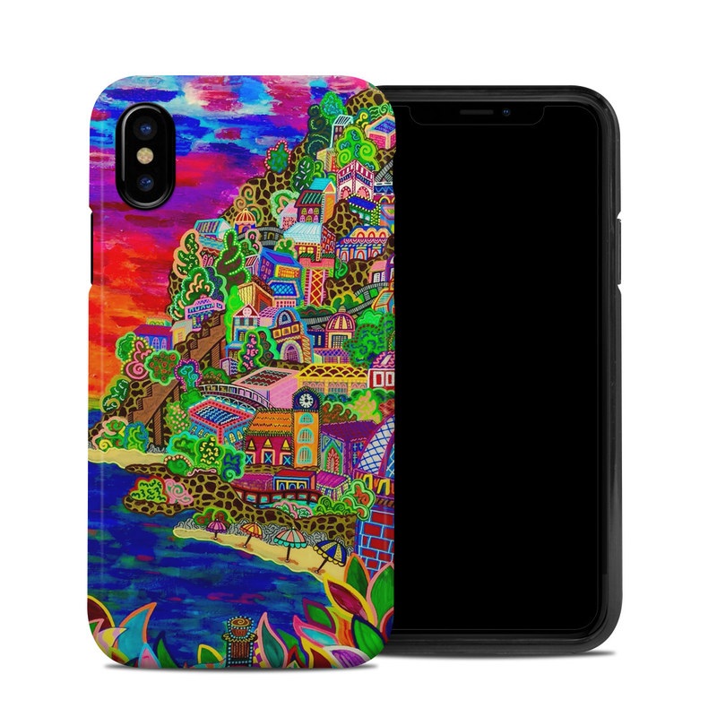 iPhone XS Hybrid Case design of Art, Modern art, Visual arts, Painting with red, blue, yellow, purple, white, green, orange colors