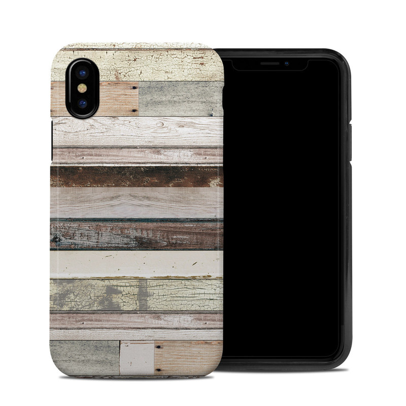 iPhone XS Hybrid Case design of Wood, Wall, Plank, Line, Lumber, Wood stain, Beige, Parallel, Hardwood, Pattern with brown, white, gray, yellow colors