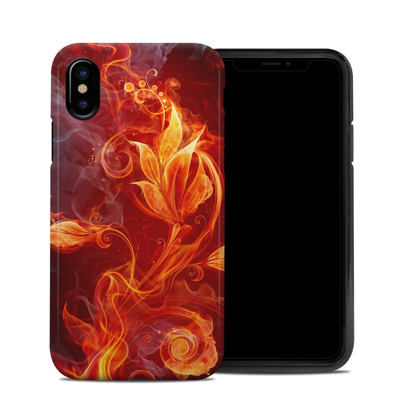 iPhone XS Hybrid Case design of Flame, Fire, Heat, Red, Orange, Fractal art, Graphic design, Geological phenomenon, Design, Organism with black, red, orange colors