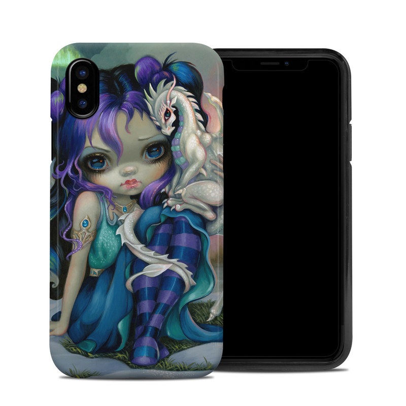 iPhone XS Hybrid Case design of Illustration, Fictional character, Cg artwork, Art, Mythology, Anime, Mythical creature, with green, blue, purple, yellow, red, white colors