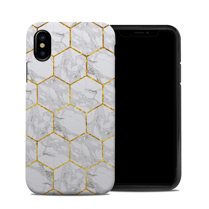 iPhone XS Hybrid Case design of Pattern, Tile flooring, Line, Tile, Design, Flooring, Floor with white, black, brown colors
