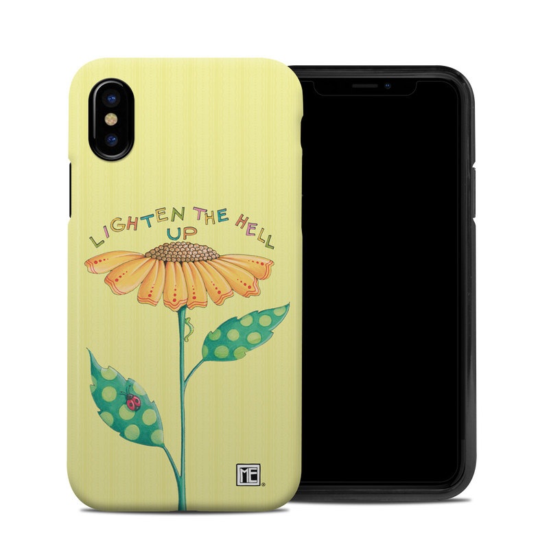 iPhone XS Hybrid Case design of Flower, Plant, Botany, Flowering plant, Illustration, Wildflower, Daisy family, Coneflower, Pedicel with yellow, green, red, black, orange, blue colors