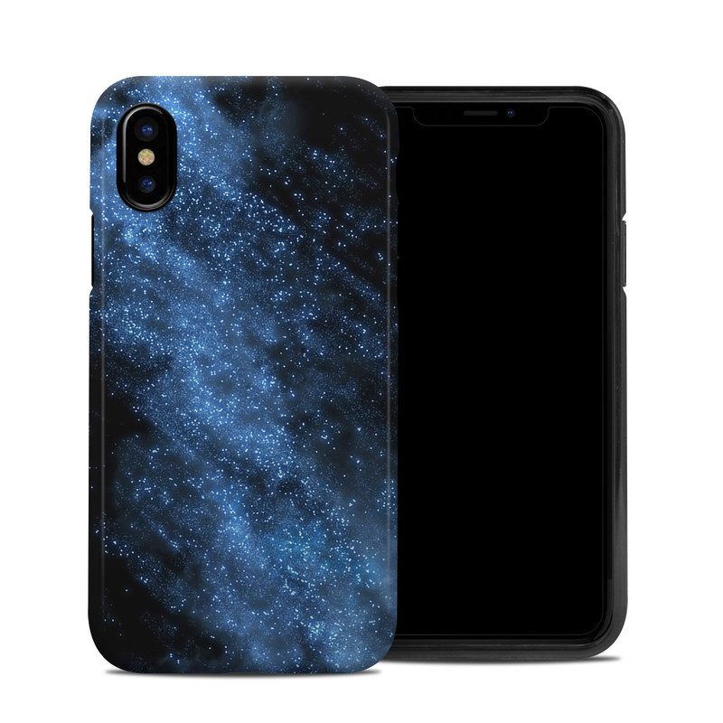iPhone XS Hybrid Case design of Sky, Atmosphere, Black, Blue, Outer space, Atmospheric phenomenon, Astronomical object, Darkness, Universe, Space with black, blue colors