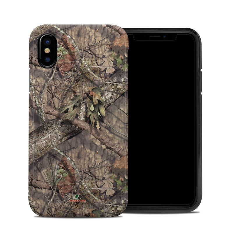 iPhone XS Hybrid Case design of shellbark hickory, Camouflage, Tree, Branch, Trunk, Plant, Leaf, Adaptation, Wood, Twig with orange, green, red, black, gray colors