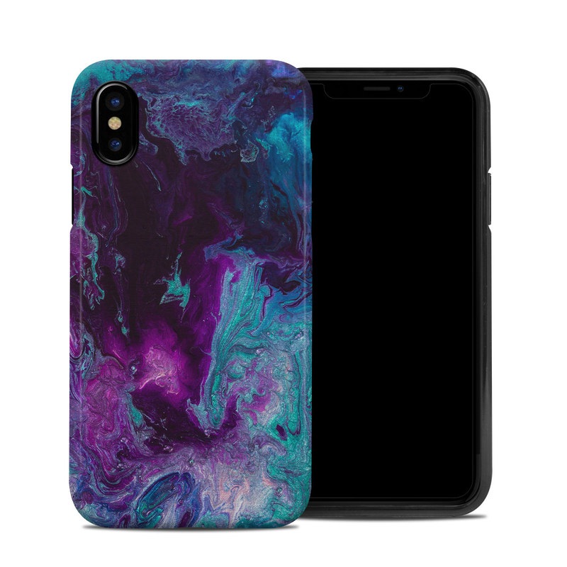 iPhone XS Hybrid Case design of Blue, Purple, Violet, Water, Turquoise, Aqua, Pink, Magenta, Teal, Electric blue with blue, purple, black colors