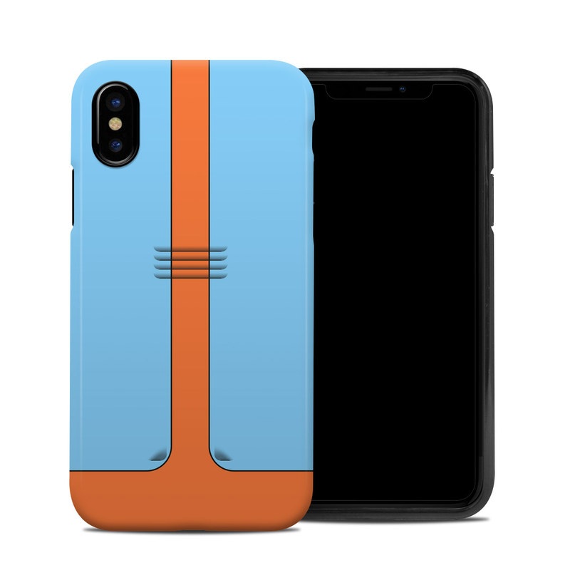 iPhone XS Hybrid Case design of Line, with blue, orange, black colors