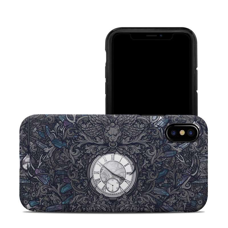 iPhone XS Hybrid Case design of Blue, Pattern, Psychedelic art, Design, Circle, Art, Font, Graphic design, Visual arts, Illustration with black, gray colors