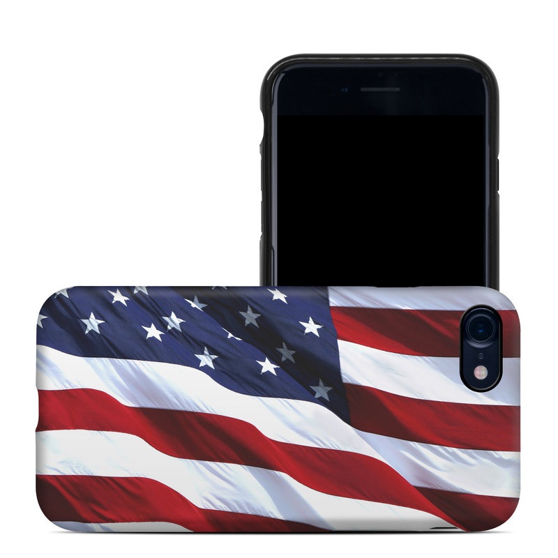 iPhone SE 2nd Gen Hybrid Case design of Flag, Flag of the united states, Flag Day (USA), Veterans day, Memorial day, Holiday, Independence day, Event, with red, blue, white colors