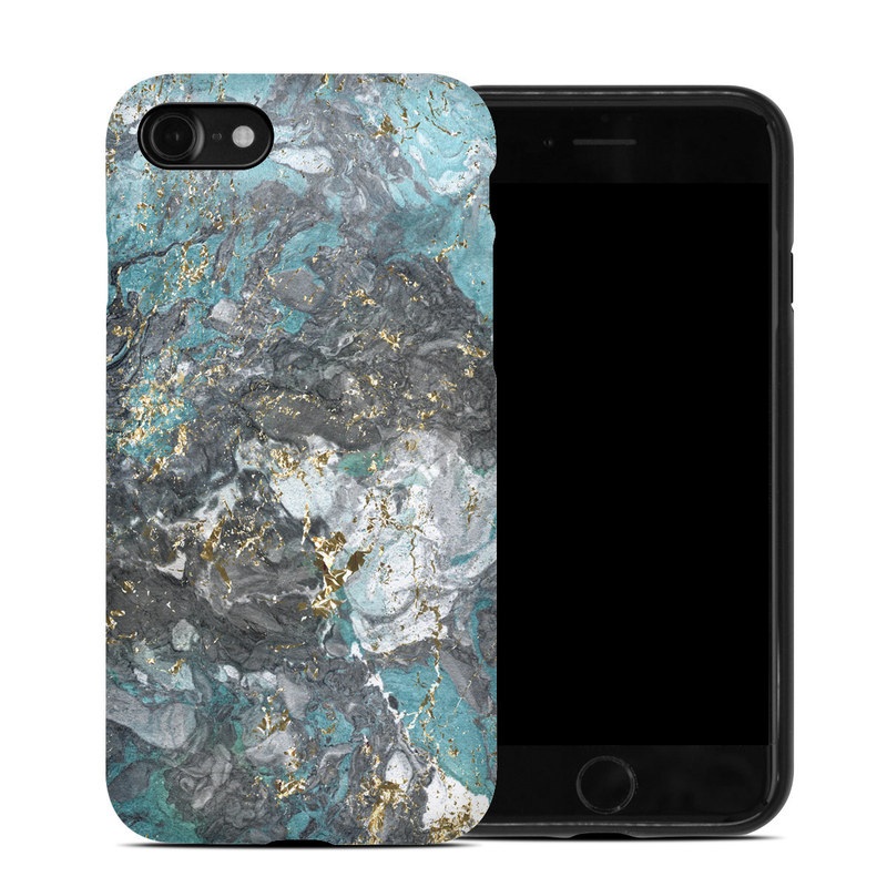 iPhone SE Hybrid Case design of Blue, Turquoise, Green, Aqua, Teal, Geology, Rock, Painting, Pattern with black, white, gray, green, blue colors
