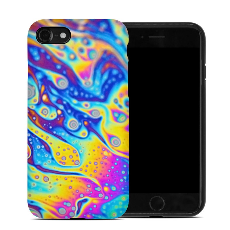 iPhone SE Hybrid Case design of Psychedelic art, Blue, Pattern, Art, Visual arts, Water, Organism, Colorfulness, Design, Textile, with gray, blue, orange, purple, green colors